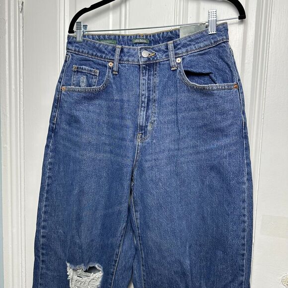 Wild Fable Jeans Womens 8/29 Blue Denim Distressed High Rise Baggy Wide Leg NWT - Picture 2 of 9